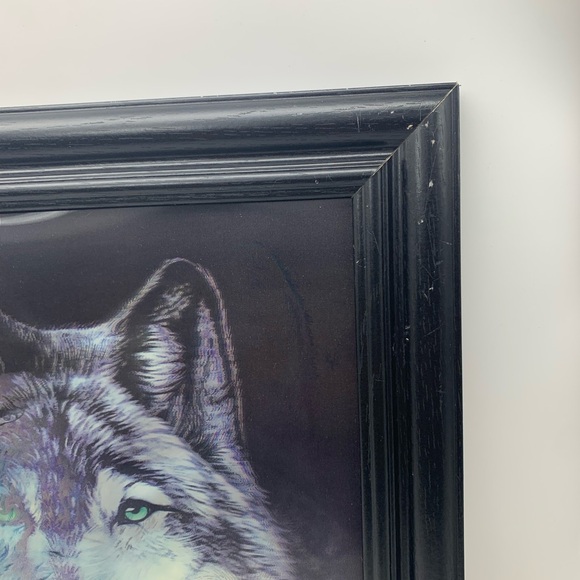 Vintage 3 Dimension Lenticular Framed Watching Wolves Multi Pictures - Picture 11 of 16
